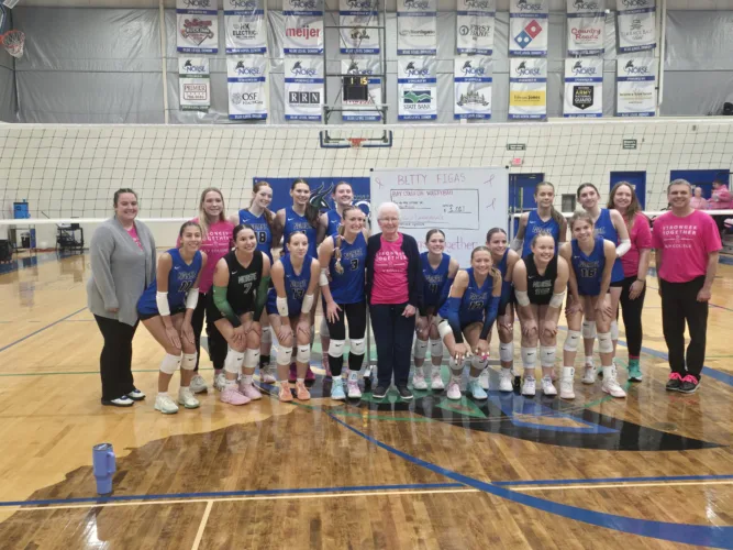 Norse overcome slow start defeat Lumberjacks in four sets